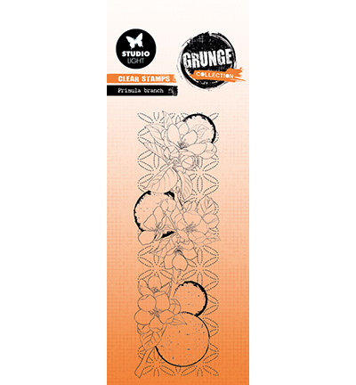 CLEAR STAMP - Primula branch Grunge collection nr.393