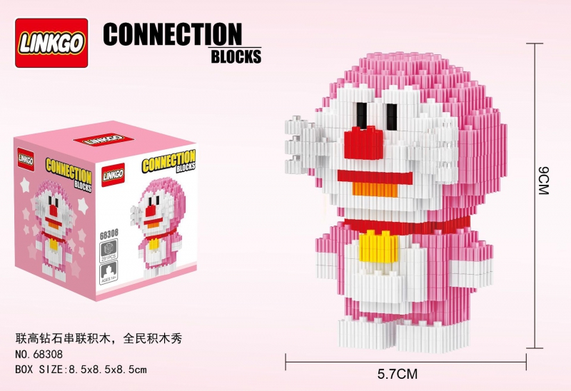Blocks Connection - Doraemon roze