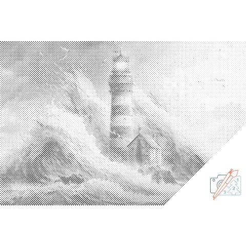 DOTTING LIGHTHOUSE IN STORM 40 X 60 CM BLUE