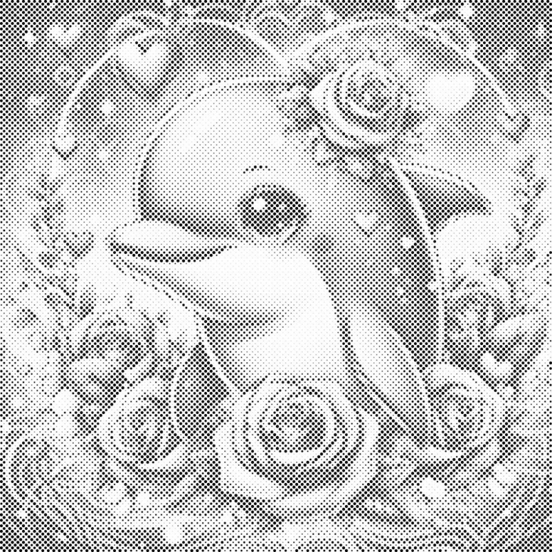 DOT067 DOLPHIN WITH ROSES